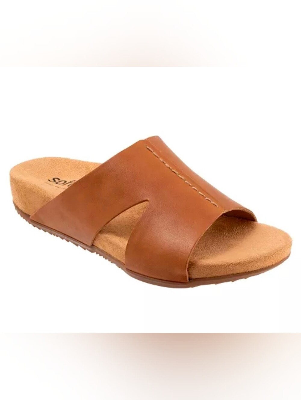 SoftWalk Women’s Tan Slide Sandal - Leather Slip-On